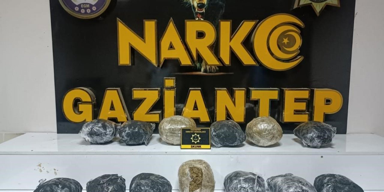 Gaziantep’te 8 kilo skunk ele geçirildi