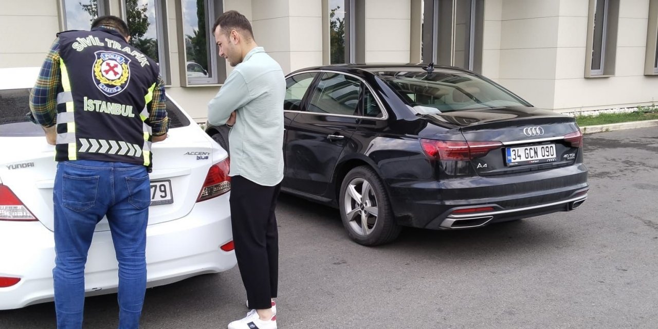 Kağıthane’de emniyet şeridini ihlal eden sürücüye ceza