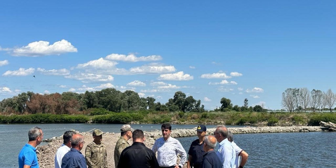 Meriç Nehri’ne deniz suyu karışmaması için yapılan sedde incelendi