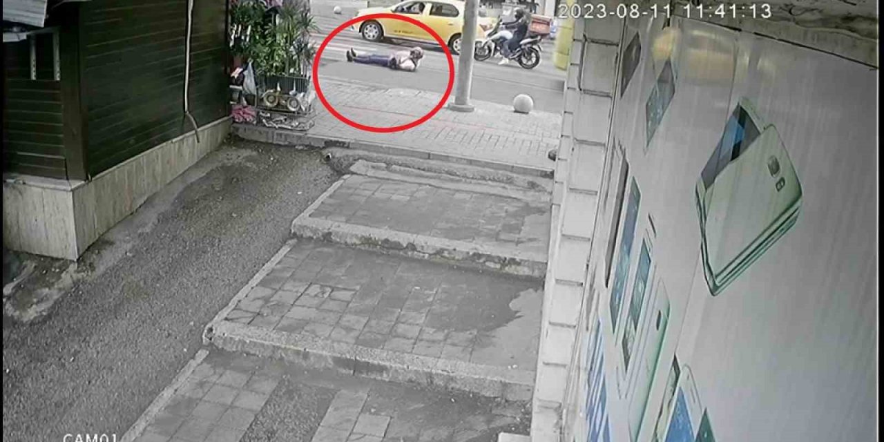 Ölümün teğet geçtiği anlar kamerada...