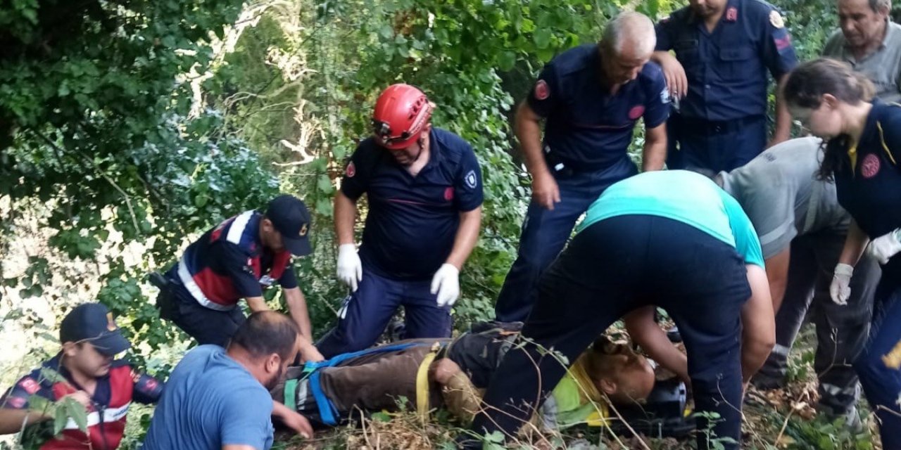 Erdek’te orman işçisi dere yatağına düştü