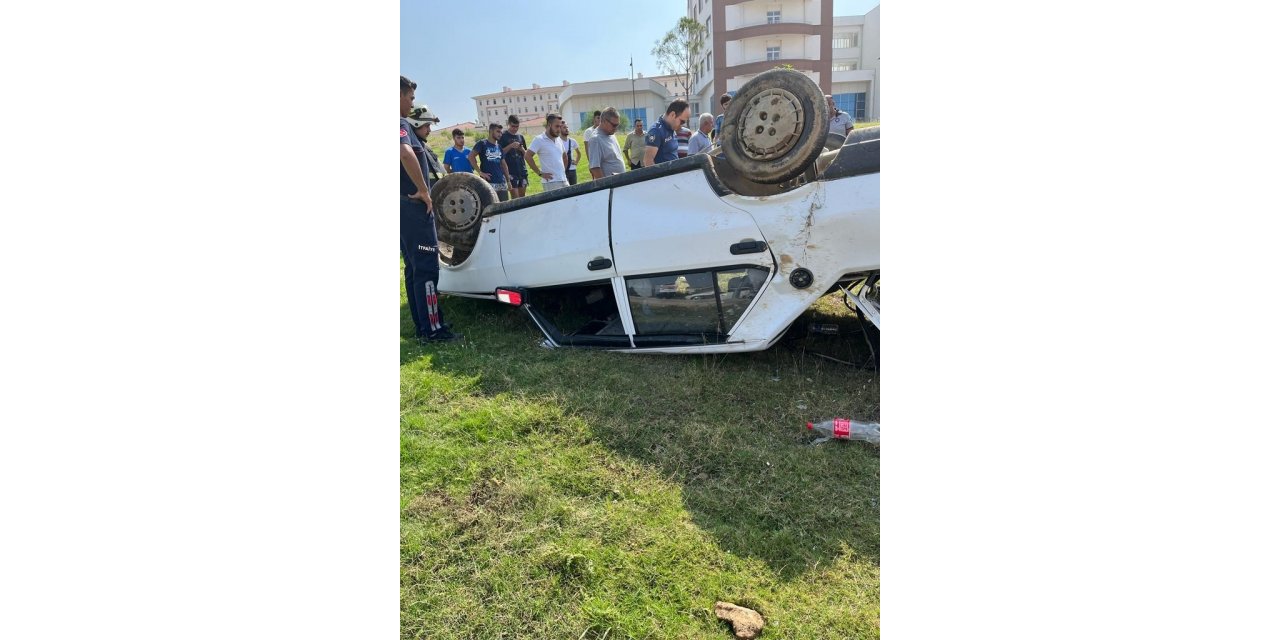 Yoldan çıkan otomobil devrildi: 1 yaralı