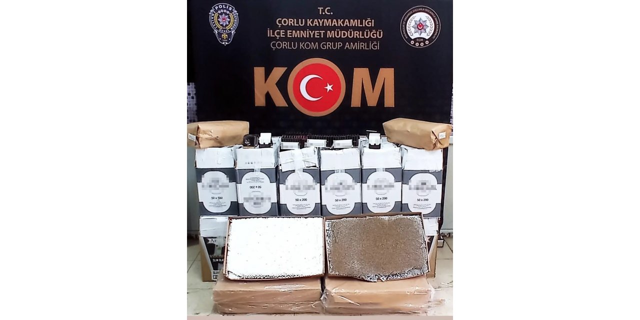 Tekirdağ’da 145 bin adet makaron ele geçirildi