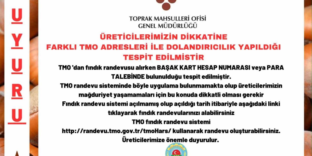 Fındık üreticilerine ‘dolandırıcılık’ uyarısı
