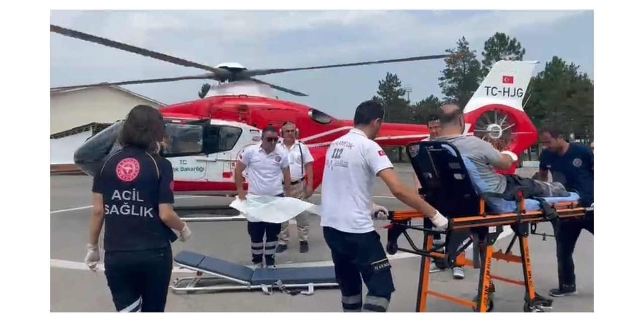 Bartın’da hasta helikopter hava ambulansıyla Ankara’ya taşındı