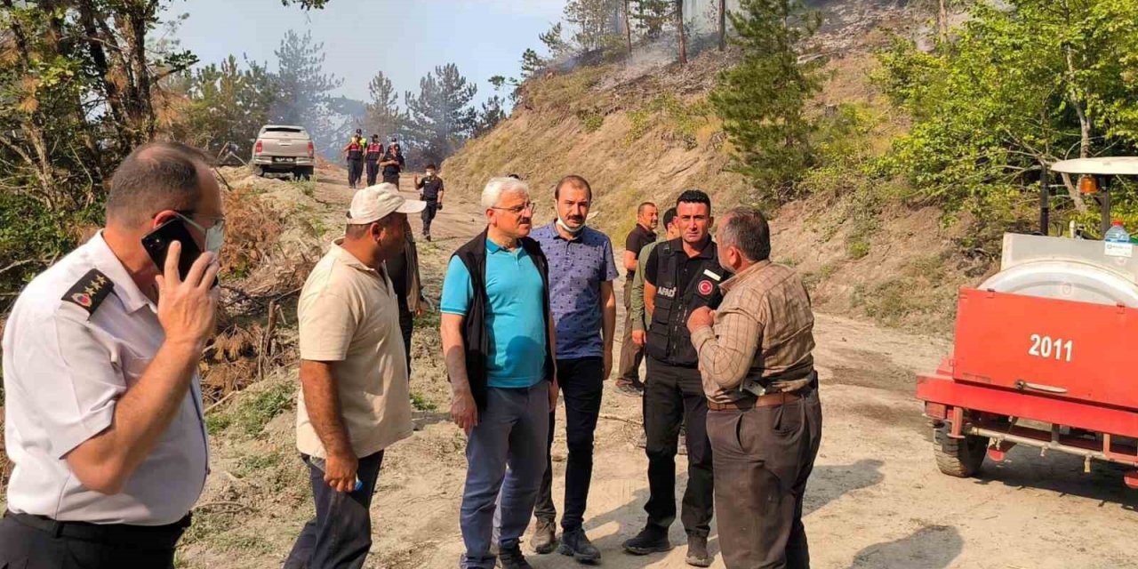Bolu’da orman yangınına müdahale sürüyor