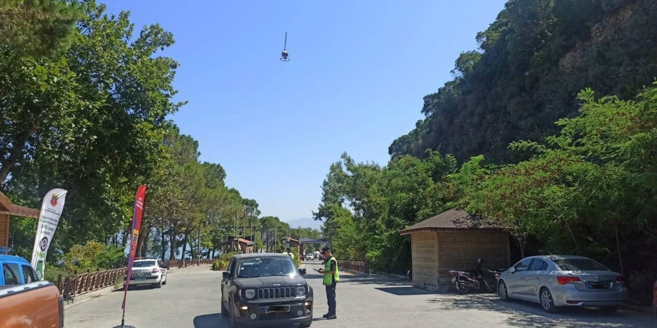 Germencik’te havadan trafik denetimi