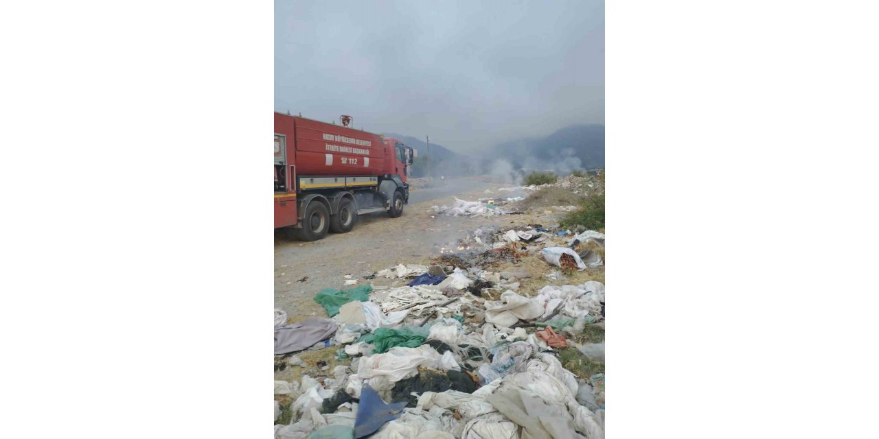 Çöp yangını büyümeden söndürüldü