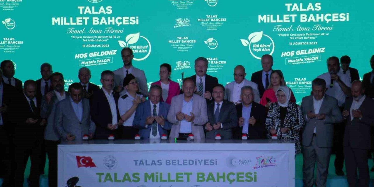 Talas’ın 100 bin metrekarelik Millet Bahçesi’nin temeli atıldı