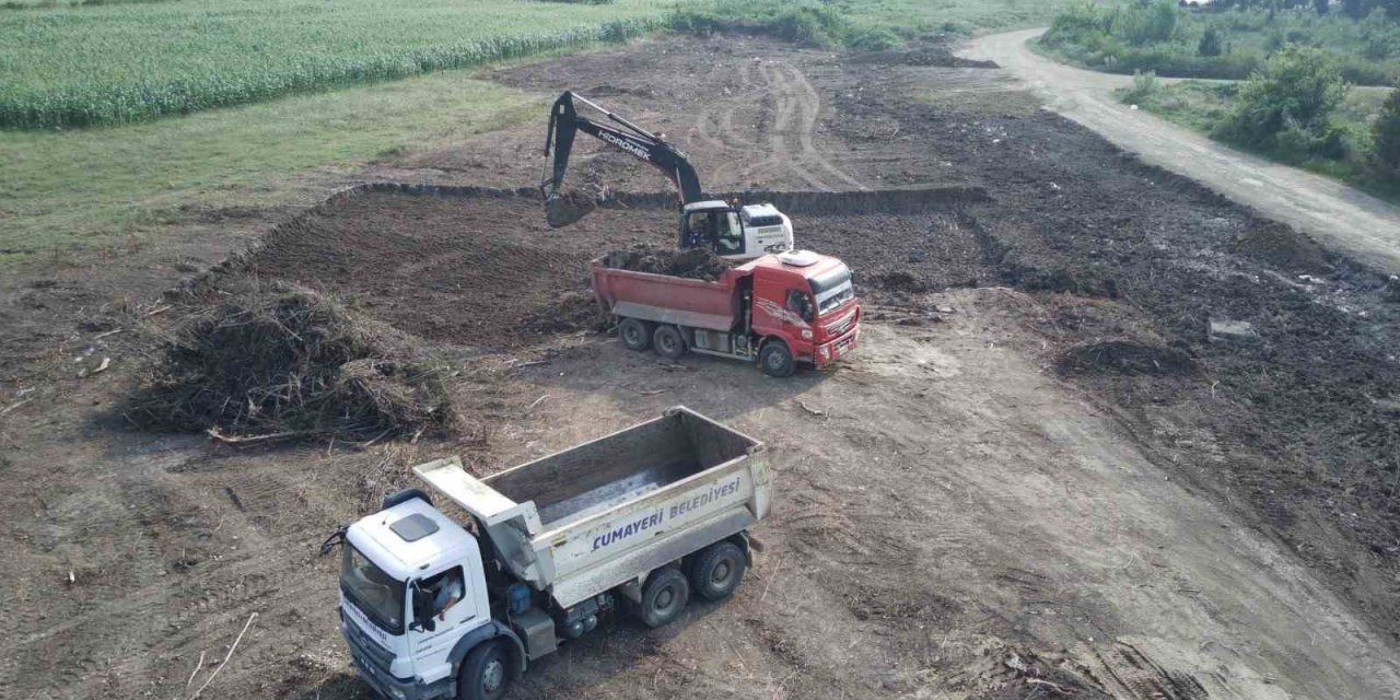 Cumayeri KSS için iş makineleri çalışmaya başladı