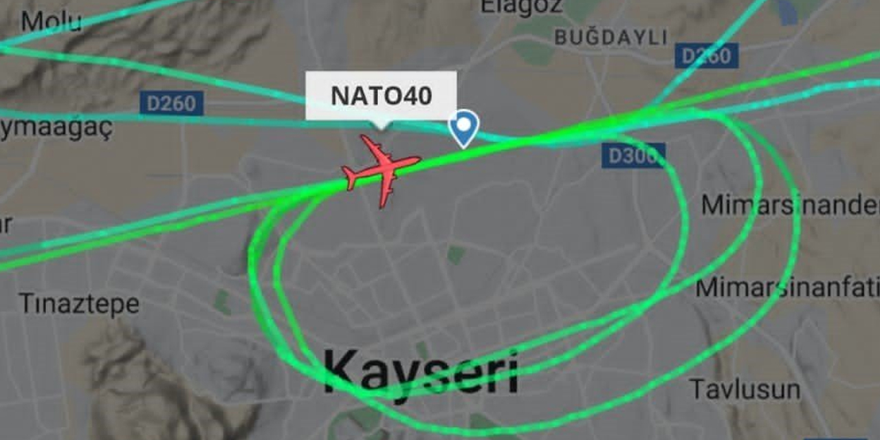 NATO uçağı Kayseri’de pisti pas geçip Konya'ya yöneldi