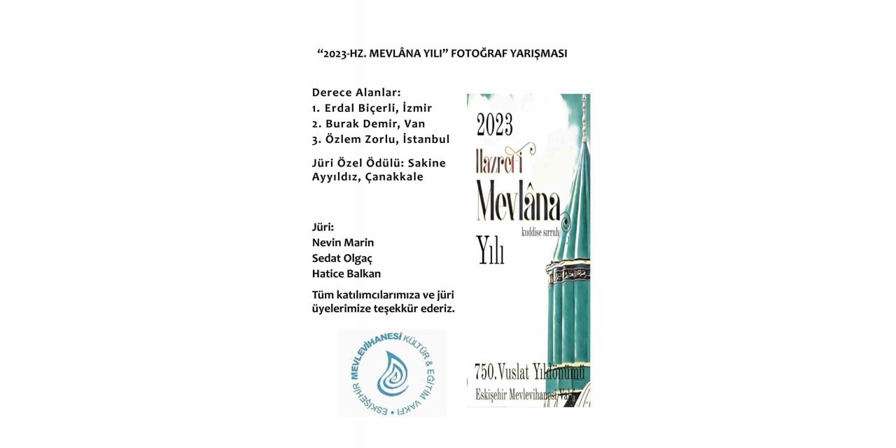 ‘2023 Hazreti Mevlâna Yılı’ fotoğraf yarışması sonuçlandı