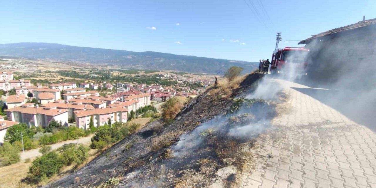Otluk alanda çıkan yangın paniğe sebep oldu