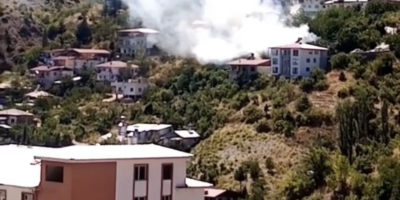 Saimbeyli de bir evin bahçesinde yangın çıktı