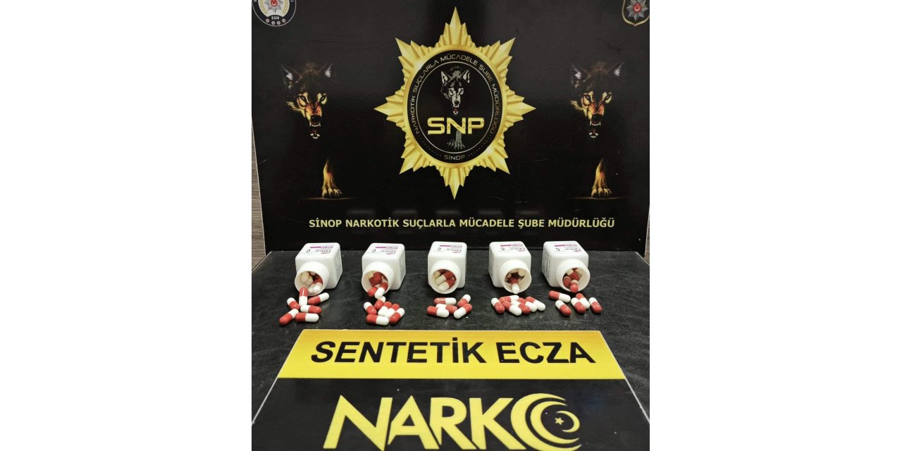 Sinop’ta şok uygulamada 195 adet sentetik ecza ele geçirildi