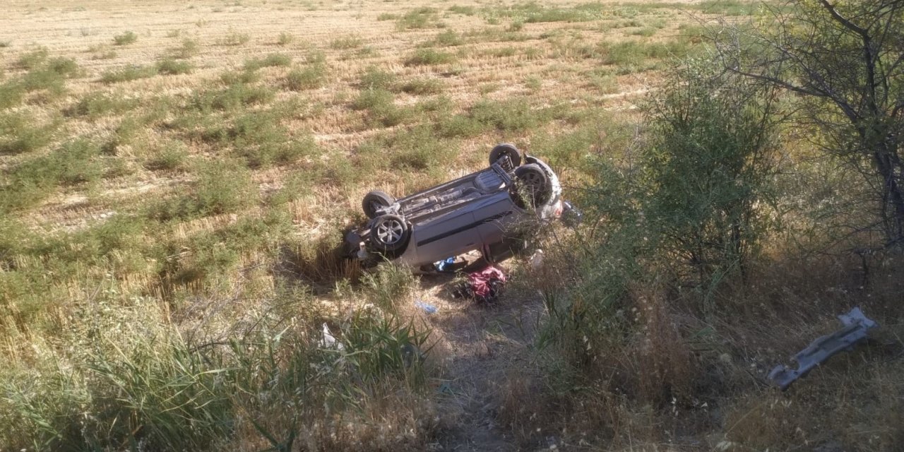 Kontrolden çıkan otomobil takla attı: 1 yaralı