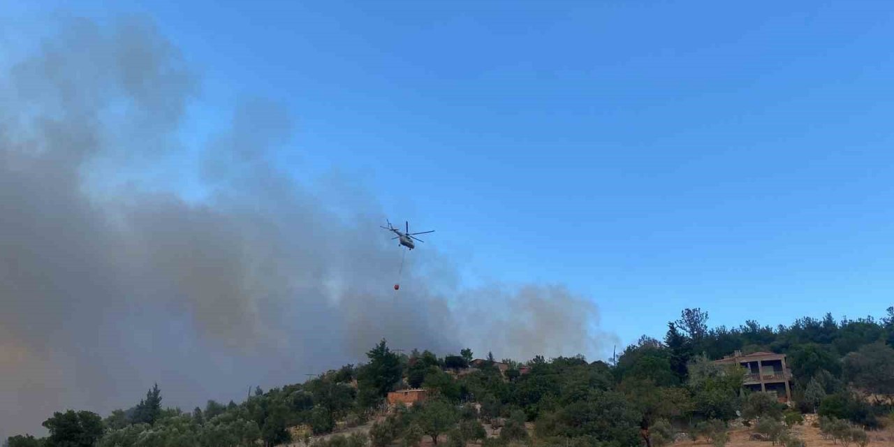 Çanakkale’de orman yangınına havadan ve karadan müdahale sürüyor