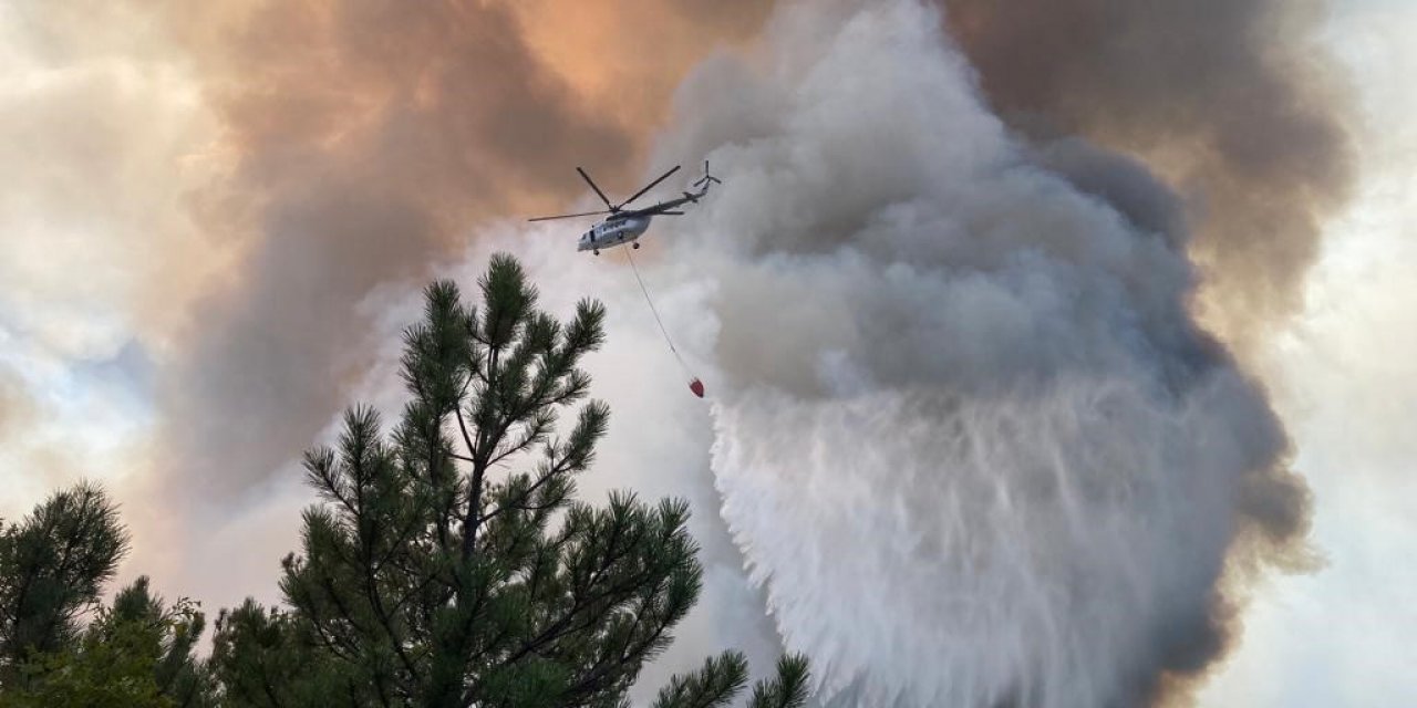 Seyitgazi yangınına havadan müdahale başladı