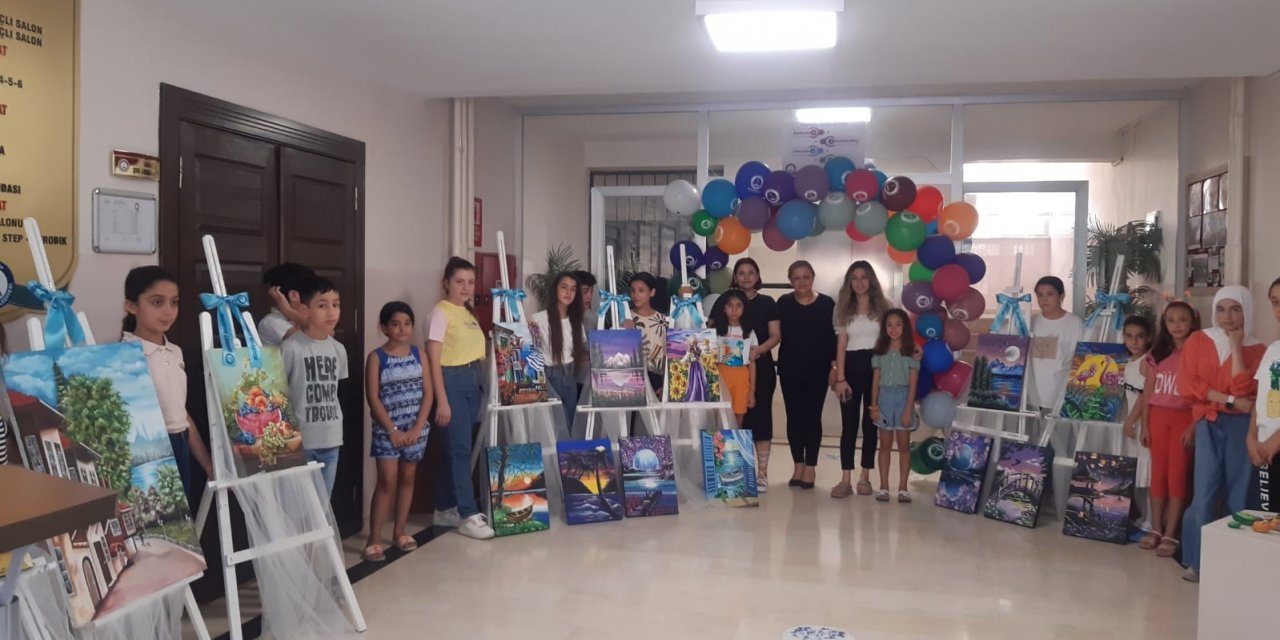 Şahinbeyli minik öğrencilerden muhteşem tablolar
