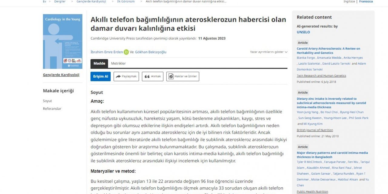 TÜBİTAK’ın elediği proje, bakın nerede yayımlandı