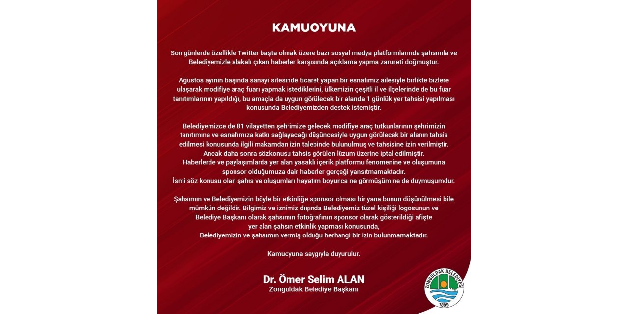 Başkan Alan’dan sponsorluk iddialarına sert tepki