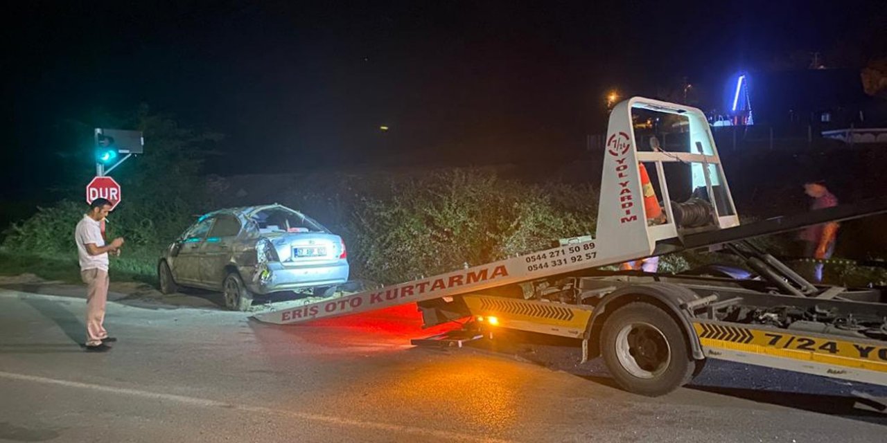 Sinop’ta otomobil takla attı: 4 yaralı