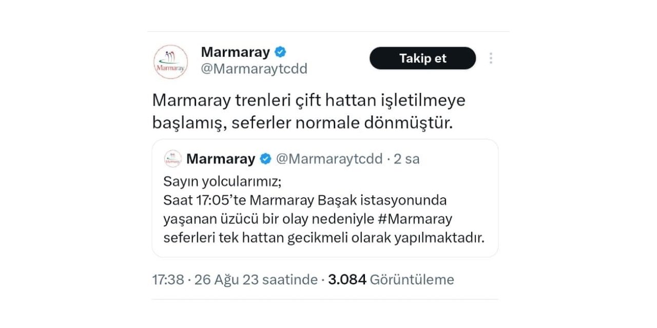 Marmaray’da hareketli saatler: Tren gelirken raylara atladı