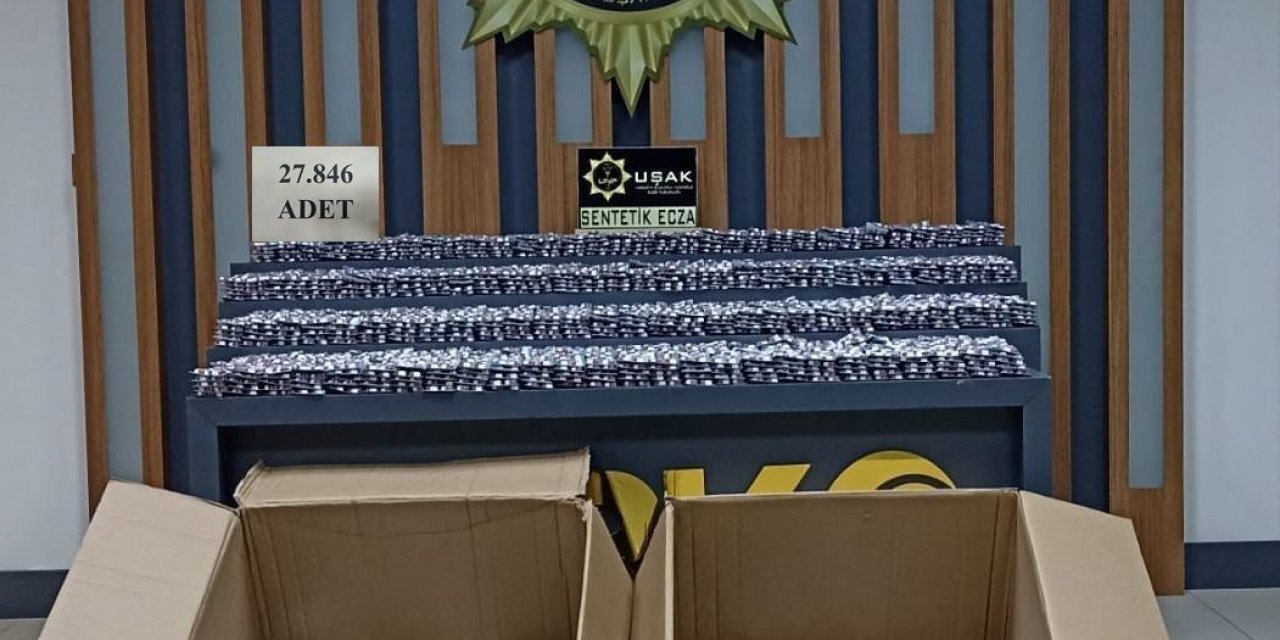 Uşak’ta 27 bin 846 sentetik ecza ele geçirildi