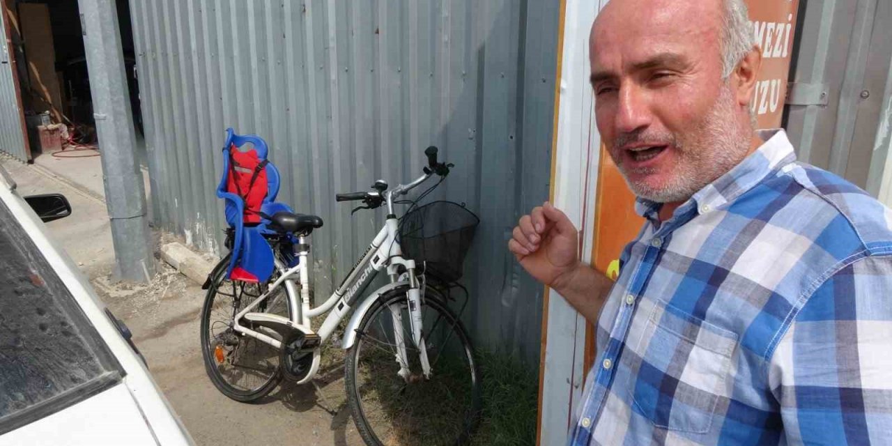 Lastikleri patlamış eski bisikleti bırakıp, 6 bin TL’lik son model bisikleti çaldı