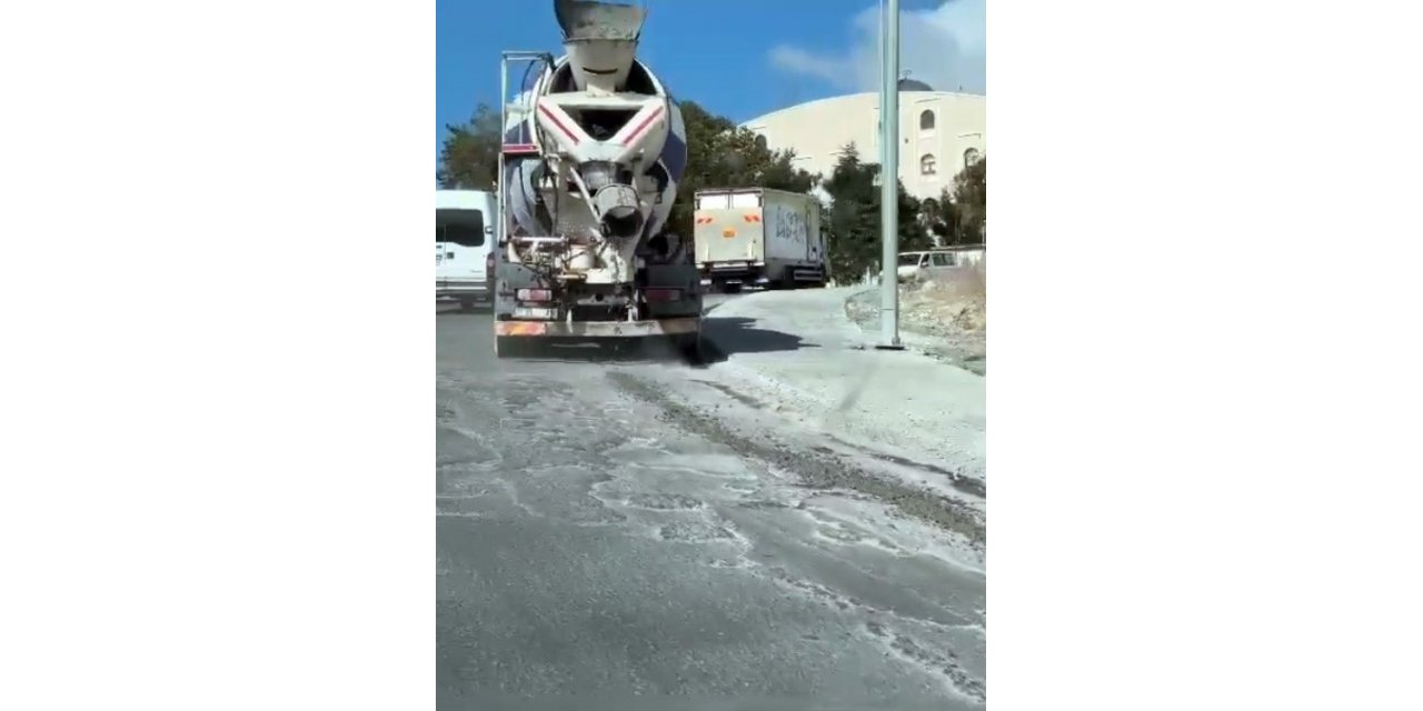 Asfalta beton dökerek ilerleyen miksere 6 bin 291 TL ceza