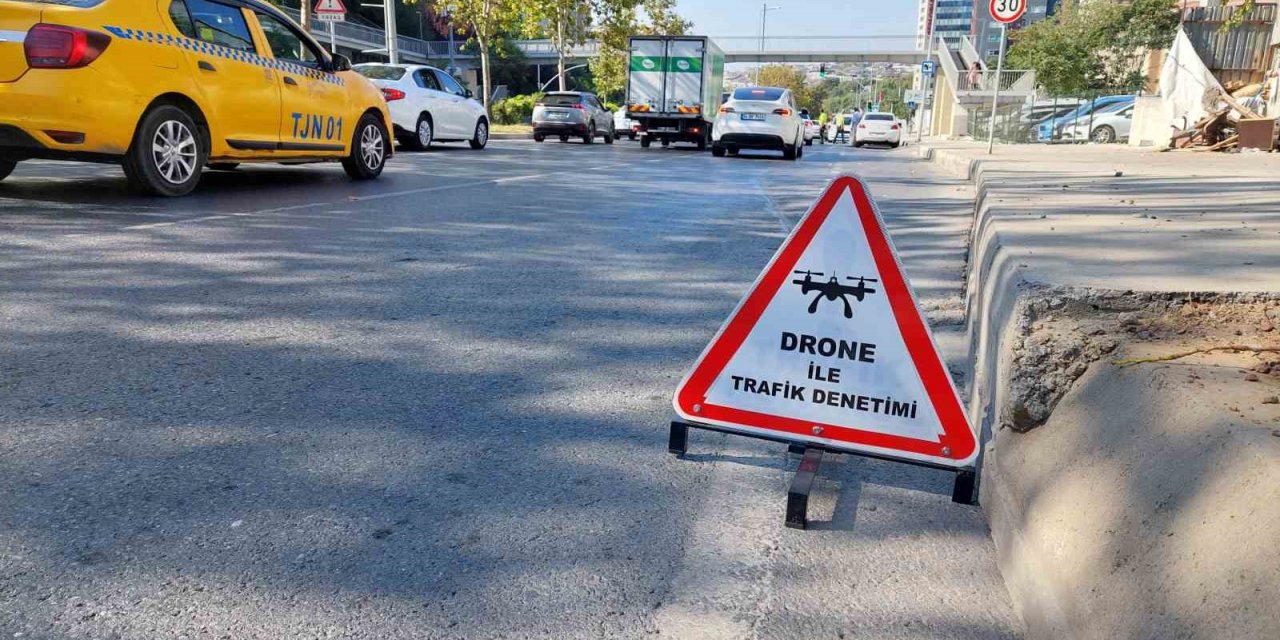 Şişli’de dron destekli trafik denetimi yapıldı, kurallara uymayan sürücülere ceza yağdı