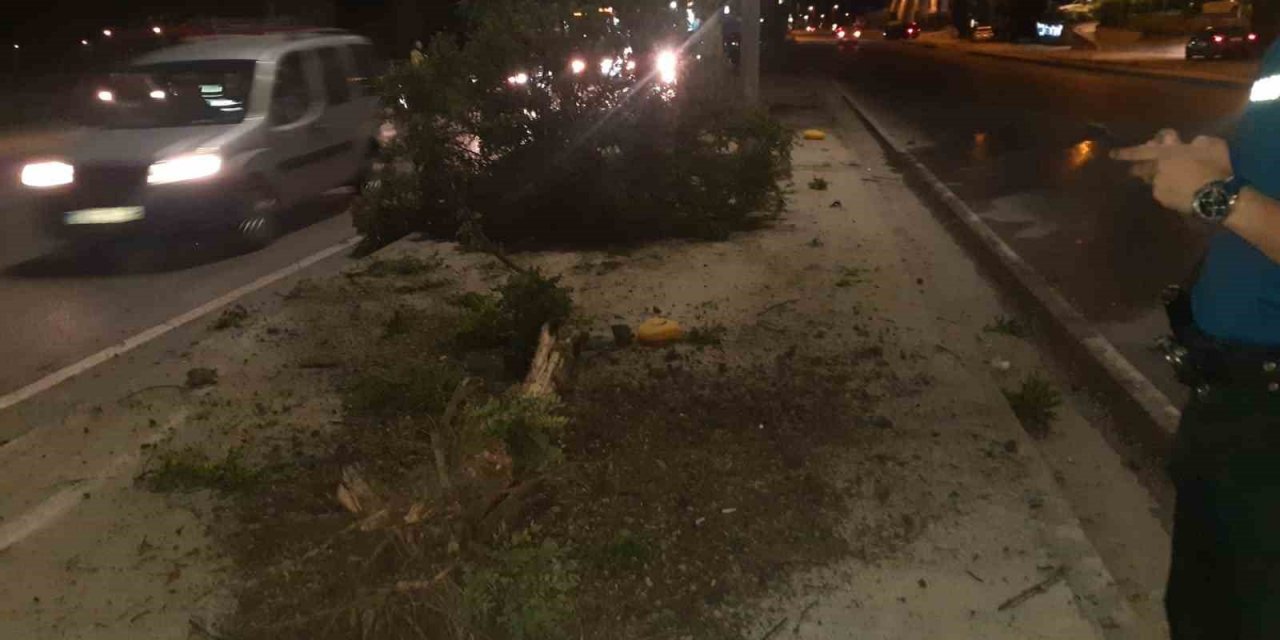 Direksiyon hakimiyetini kaybeden sürücü kaza yaptı