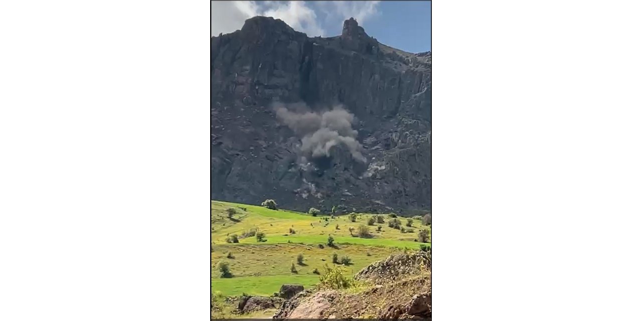 Heyelan anı cep telefonu ile görüntülendi