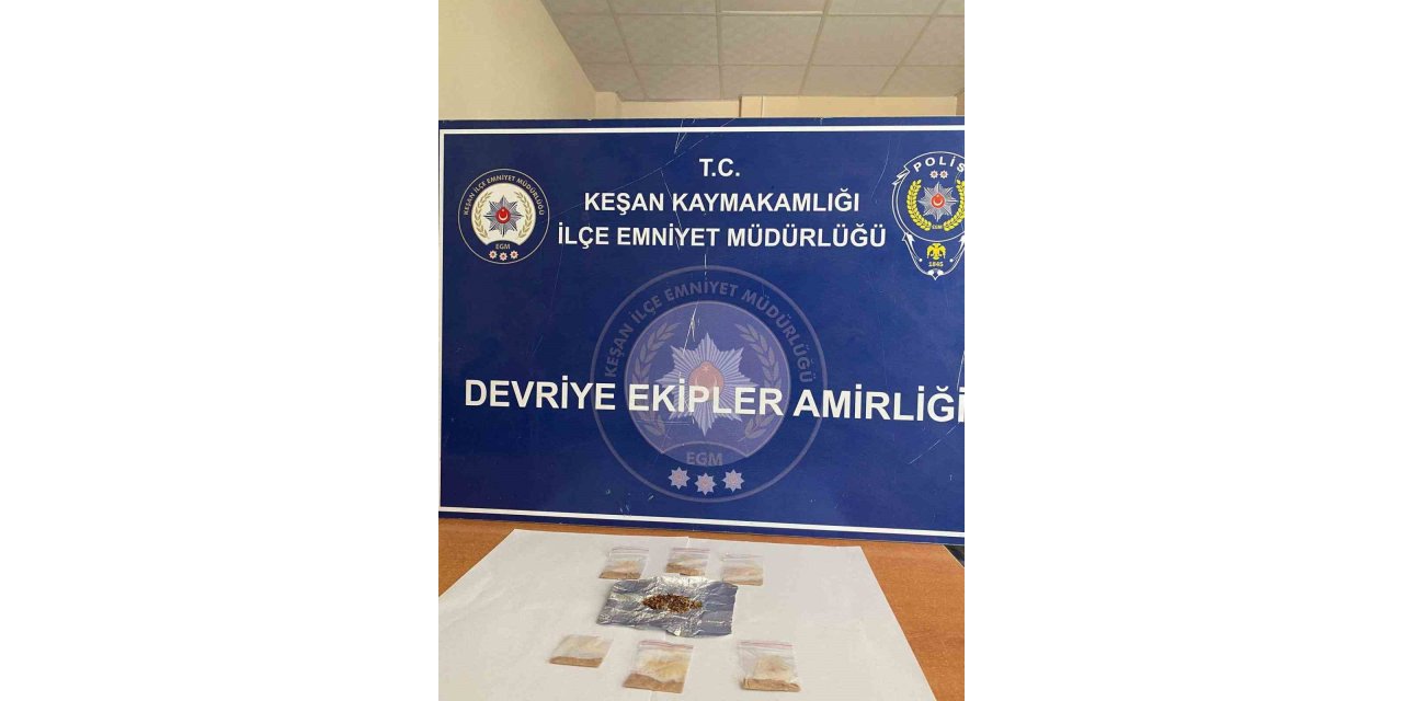 Keşan’da 2 şüphelinin üst aramasında uyuşturucu ele geçirildi