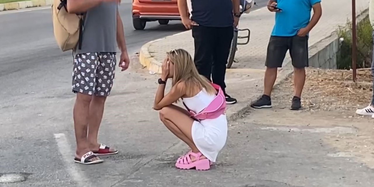 Spor arabası sulama kanalına düşen Ukraynalı kadın şoka girdi