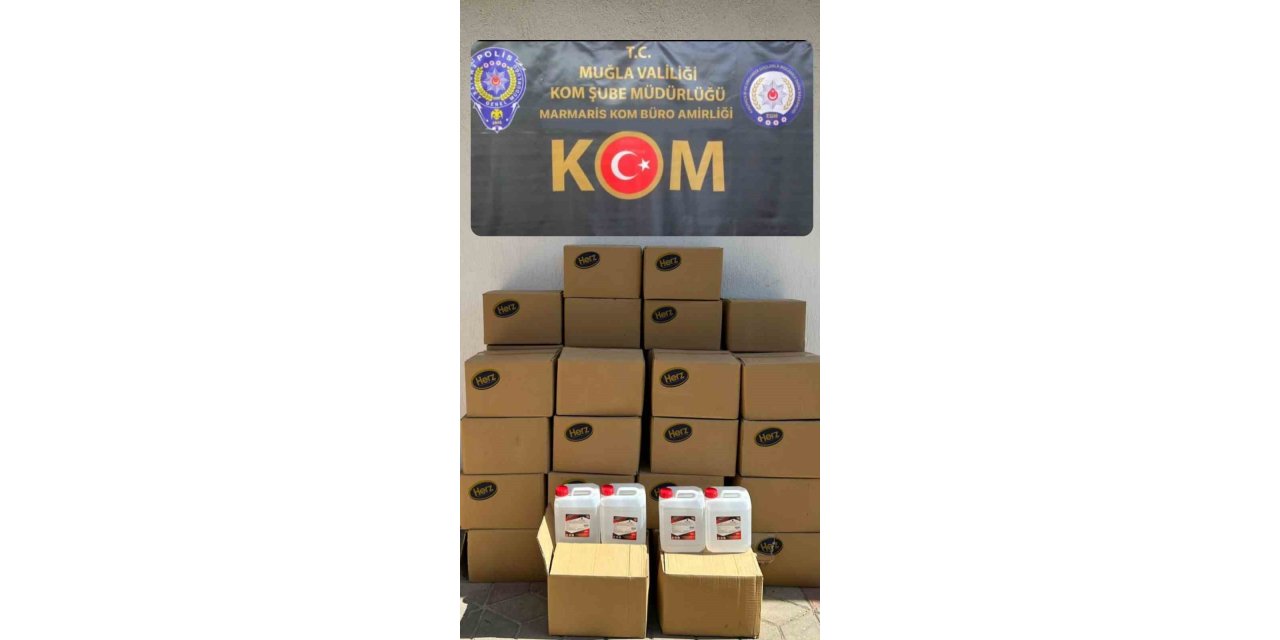 Marmaris’te bin 500 litre etil alkol ele geçirildi