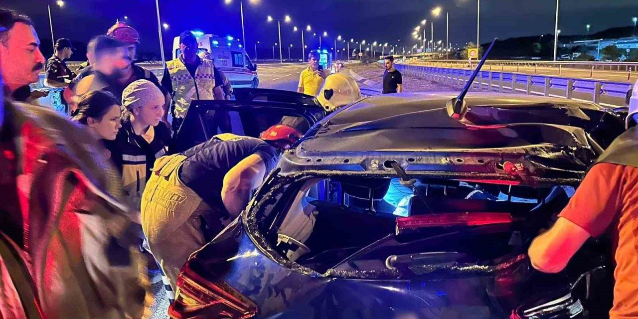 Arnavutköy’de TIR ile otomobilin karıştığı kazada biri bebek 4 kişi yaralandı