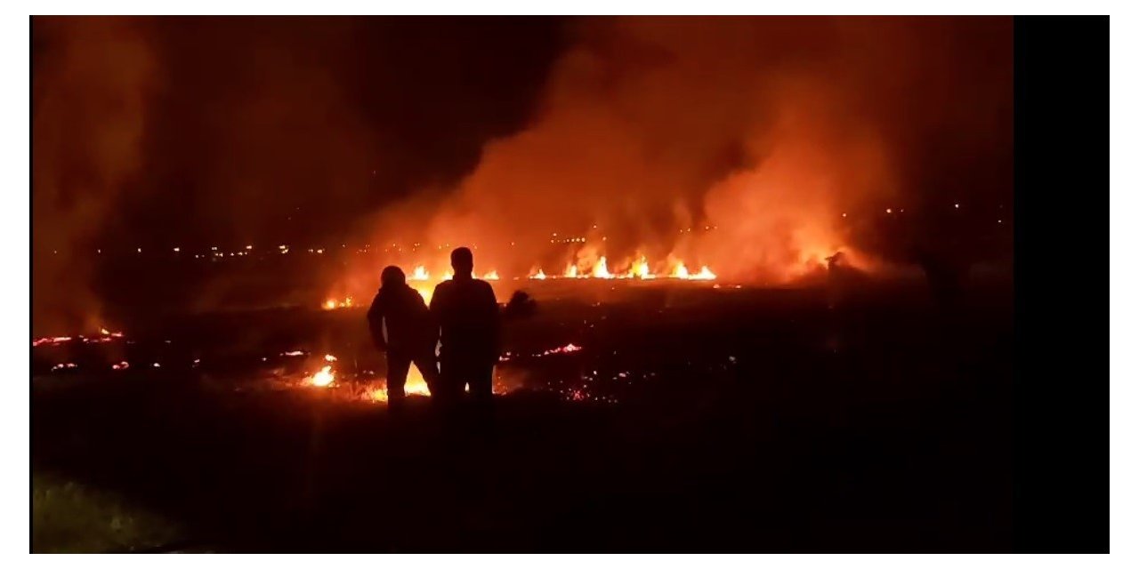 Erzincan’da anız yangını
