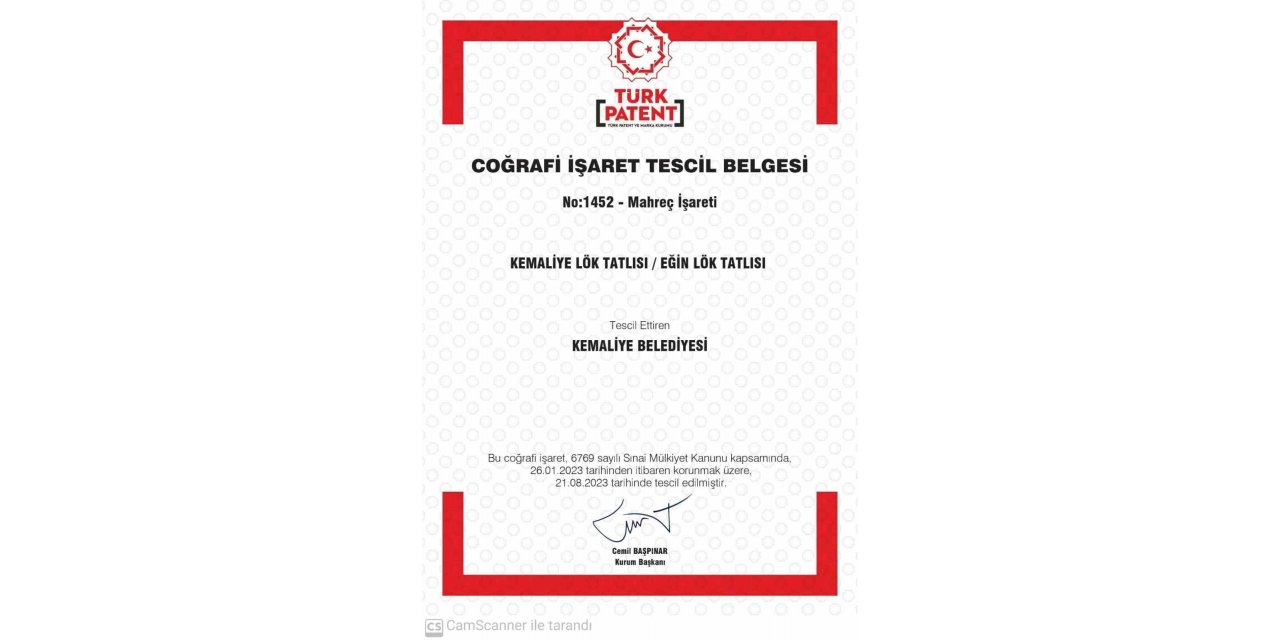 "Kemaliye Eğin Lök Tatlısı" tescillendi