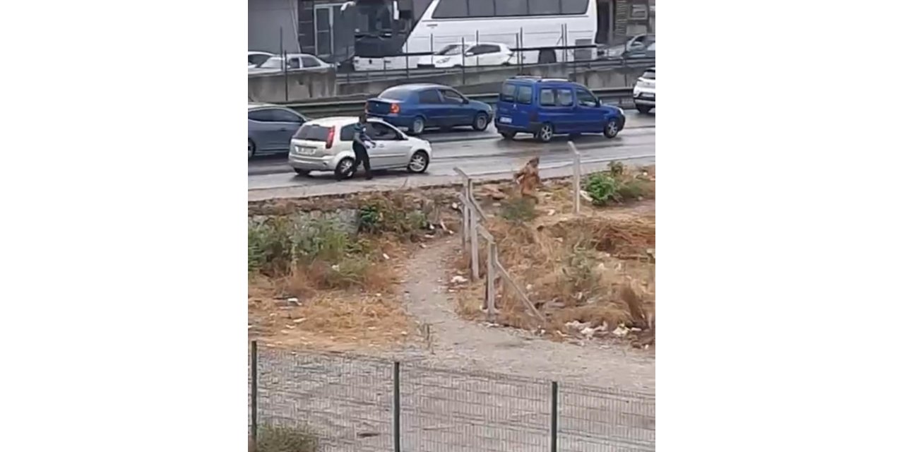 Tartıştığı kadını kemerle darp etti... O anlar kamerada