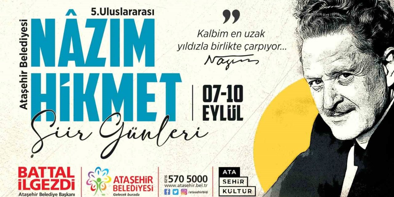 Ataşehir’de “5. Uluslararası Nâzım Hikmet Şiir Günleri” başlıyor