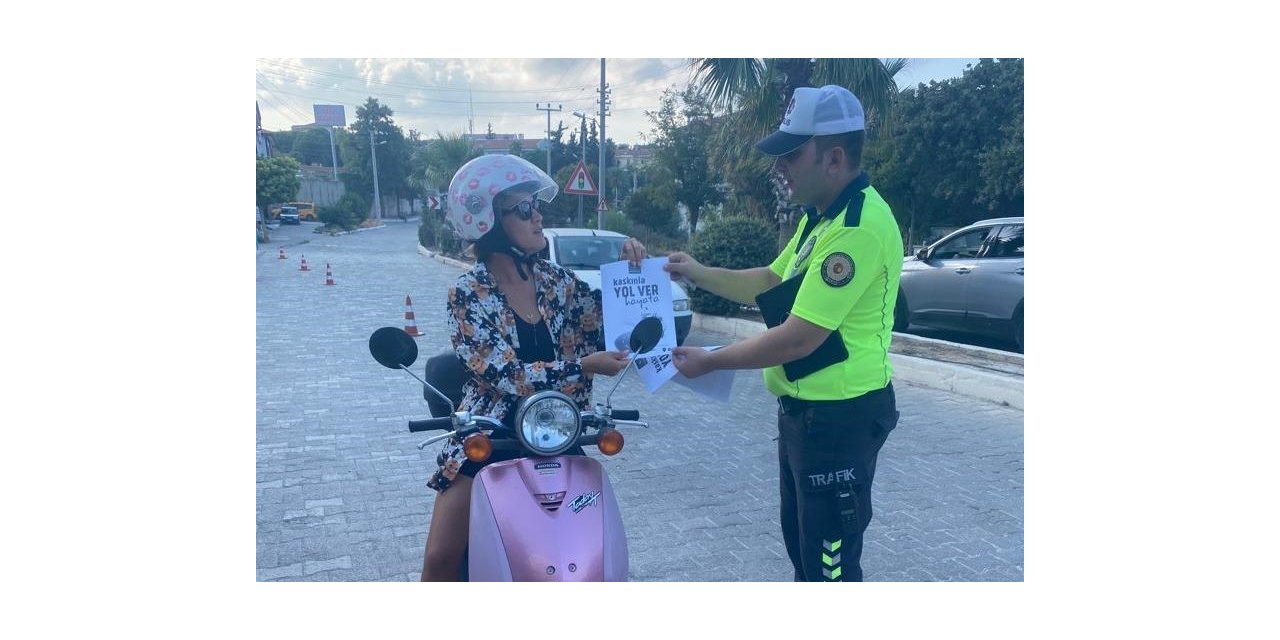Datça’da trafik ekiplerinden motosiklet sürücülerine yönelik uygulama
