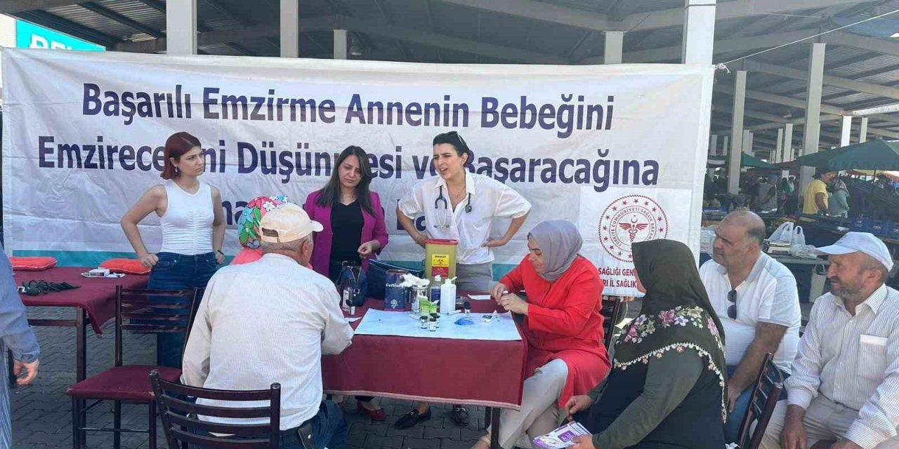 Vatandaşlar semt pazarında hem bilinçlendi hem de kan şekeri ve tansiyonunu ölçtürdü