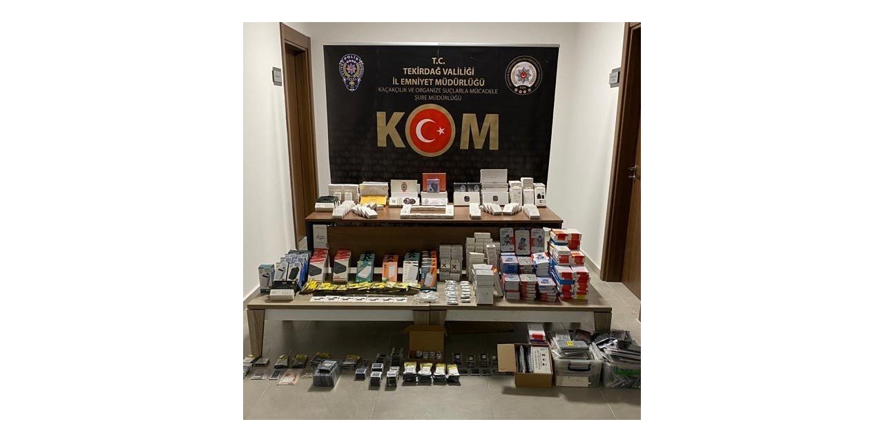 Tekirdağ’da 2 milyon değerinde elektronik cihaz malzemesi ele geçirildi