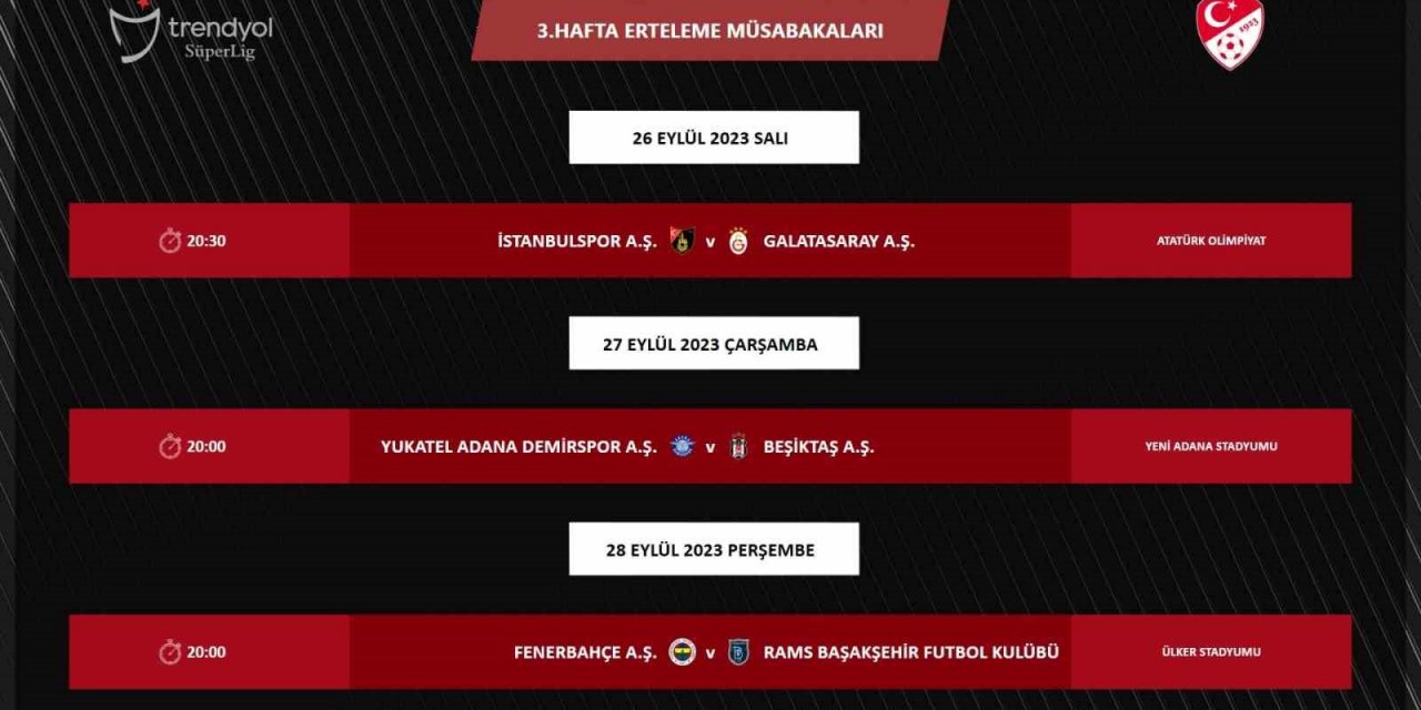 TFF, ertelenen maçların programını açıkladı