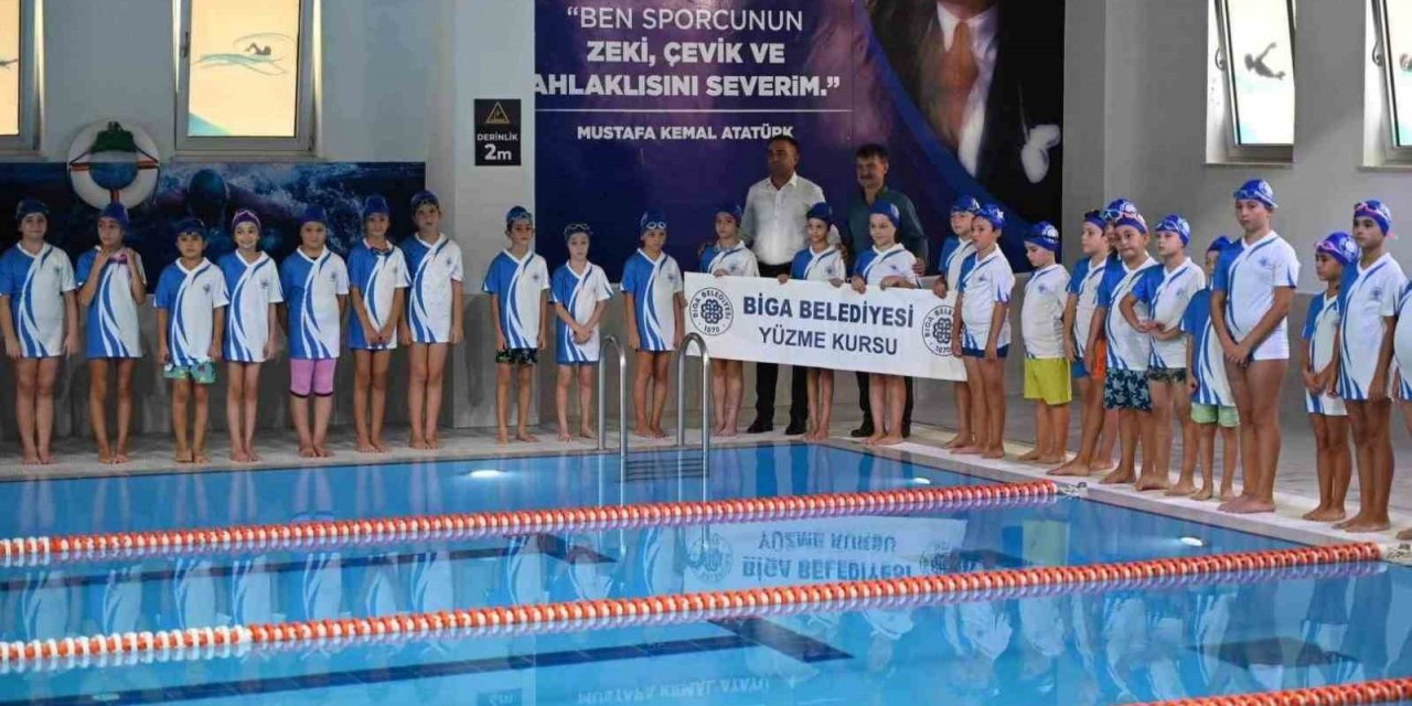 Biga’da yüzme yarışları düzenlendi