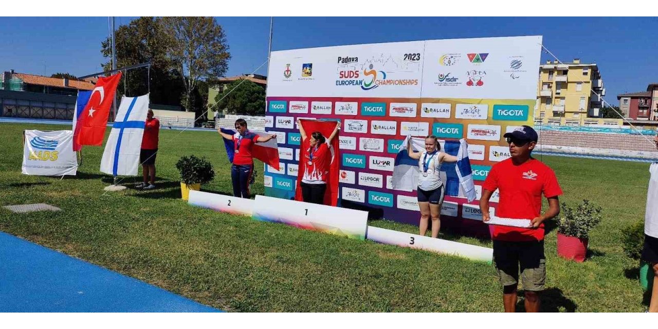 Münevvere Yılmaz Avrupa Şampiyonasında gülle atmada şampiyon oldu