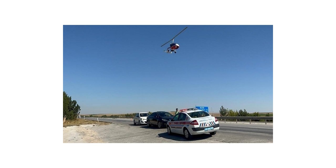 ‘Cayrokopter’ destekli denetimle kurallara uymayan sürücüler tespit edildi