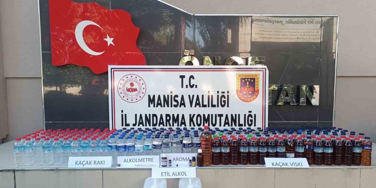 Manisa’da pet şişelerde sahte içki ele geçirildi