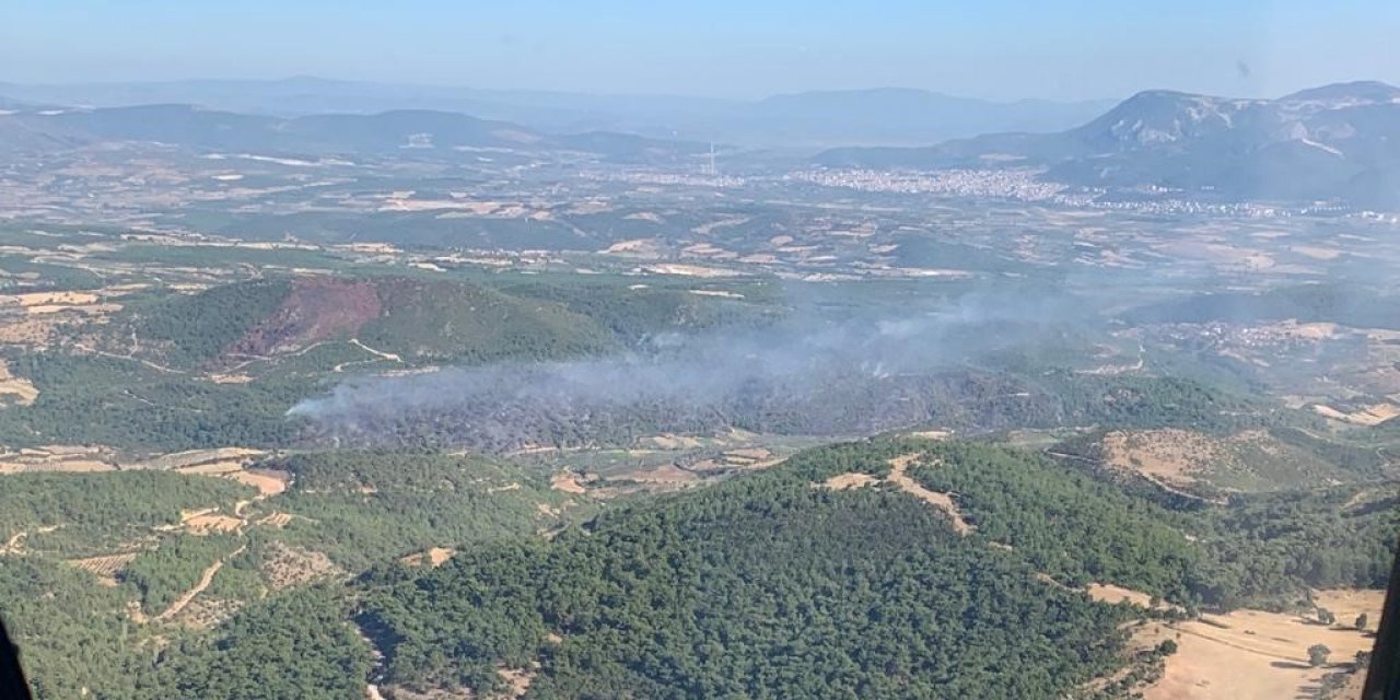 Soma’daki orman yangınını söndürme çalışmaları devam ediyor